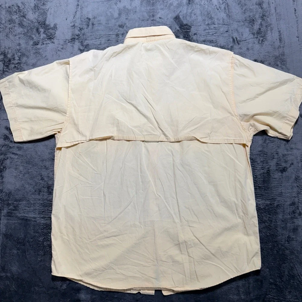 World Wide Sportsman Fishing Shirt Mens XL Yellow Short Sleeve Vented Back‎